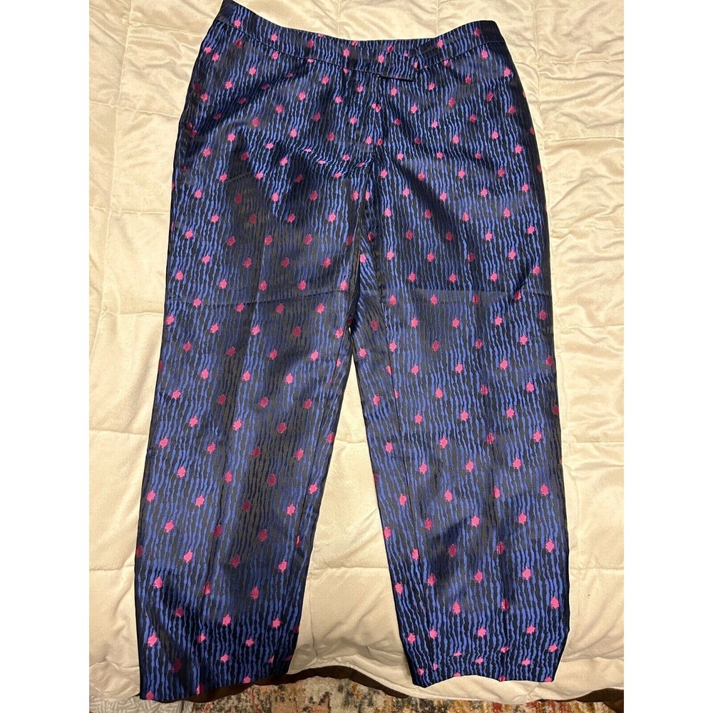 ANN KLEIN sz 8 Satin Capri Vivid Stripe $99 market value